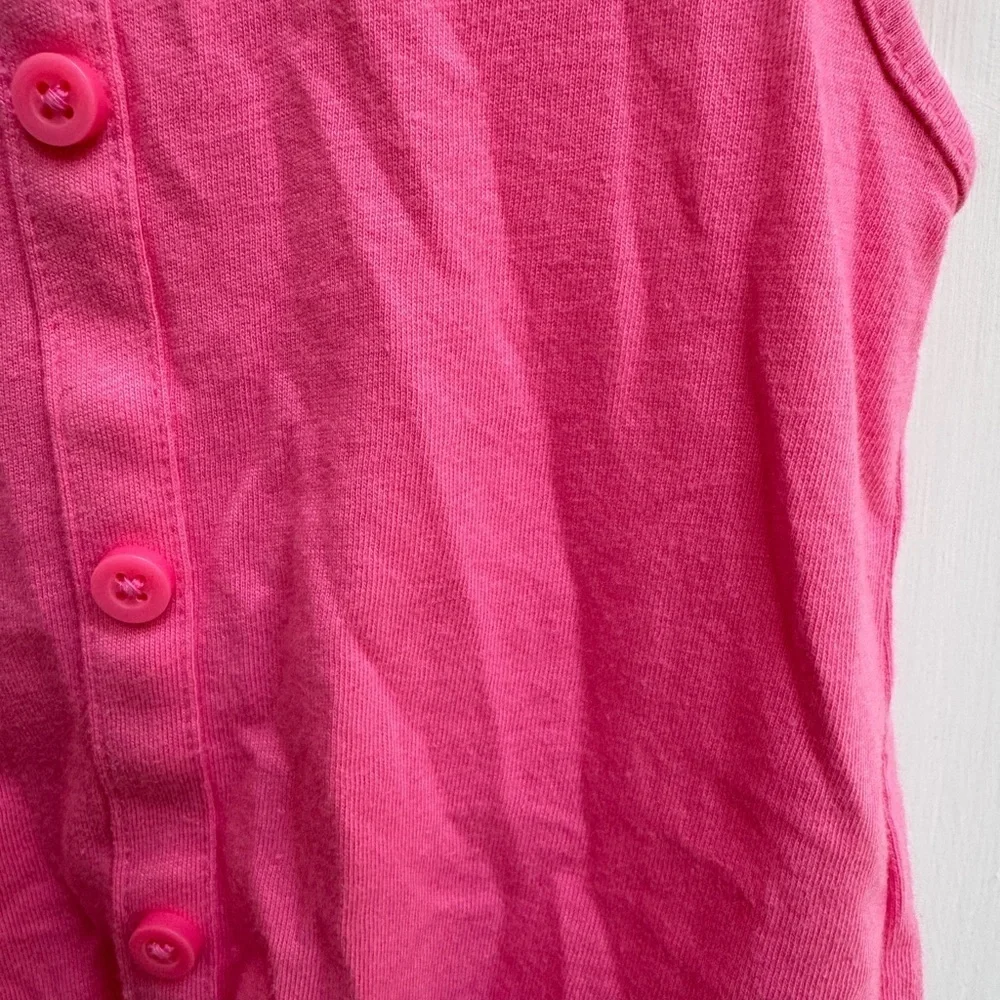 The Children's Place 2T Girls Button Down Pink Tank Top with Tie Front Detail